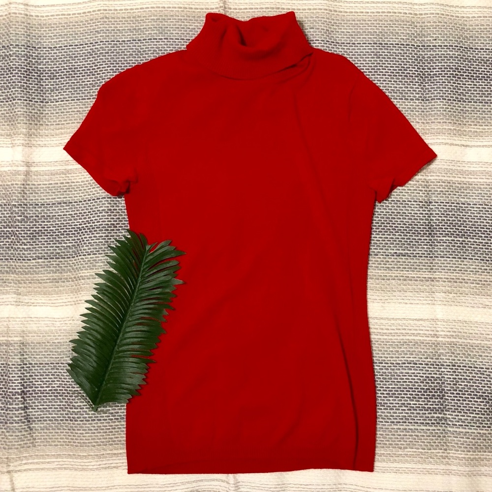 Anne Klein Turtleneck Sweater Short Sleeve Size S